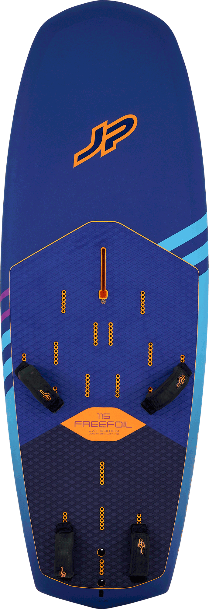 j3fbfrefl all-round windsurf foil board for beginners to advanced riders, ideal for freeride foiling, with adjustable foil and strap positions.