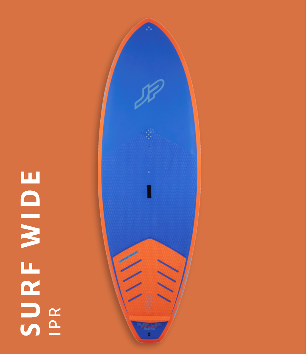 JP Surf Wide IPR paddleboard with full performance potential, stability, and 4 FCS thruster fin boxes.