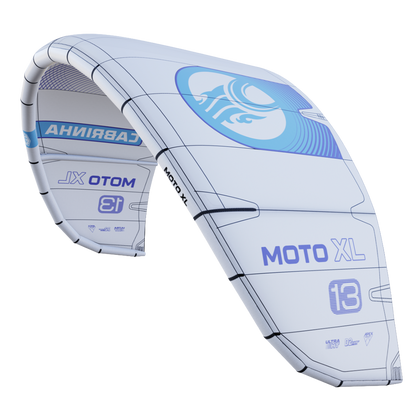 Cabrinha Moto XL Apex light wind kite designed for early planing, efficient airflow, and balanced control in threshold wind conditions.