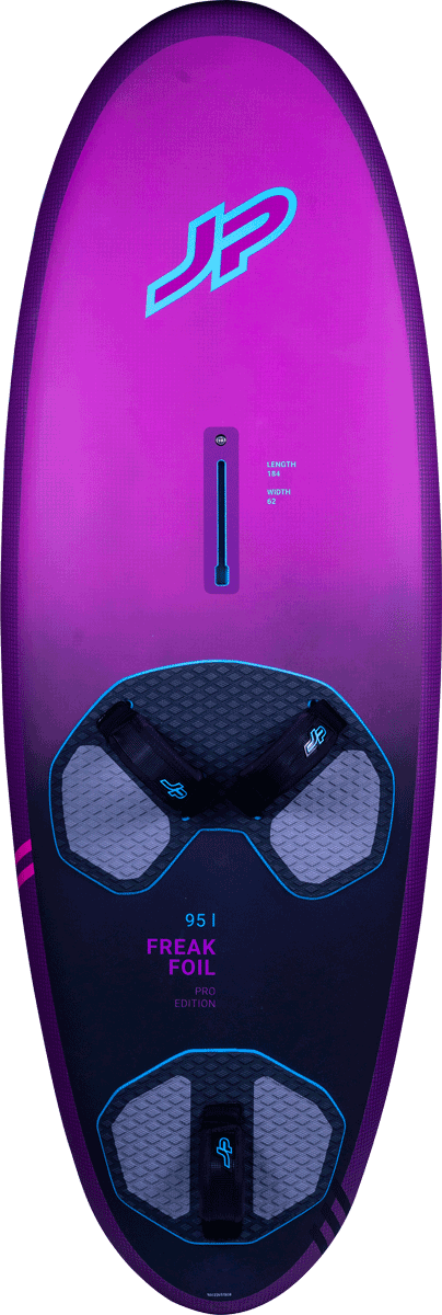JP Australia 2024 Freakfoil PRO 95 windsurf board for freestyle foiling with Carbon Innegra technology and adjustable foil track system.