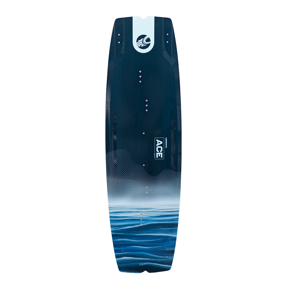 Cabrinha Ace premium kiteboard with paulownia wood core, designed for versatile all-condition freeride performance.