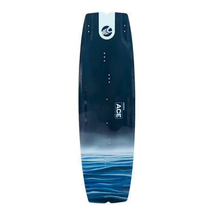 Cabrinha Ace premium kiteboard with paulownia wood core, designed for versatile all-condition freeride performance.