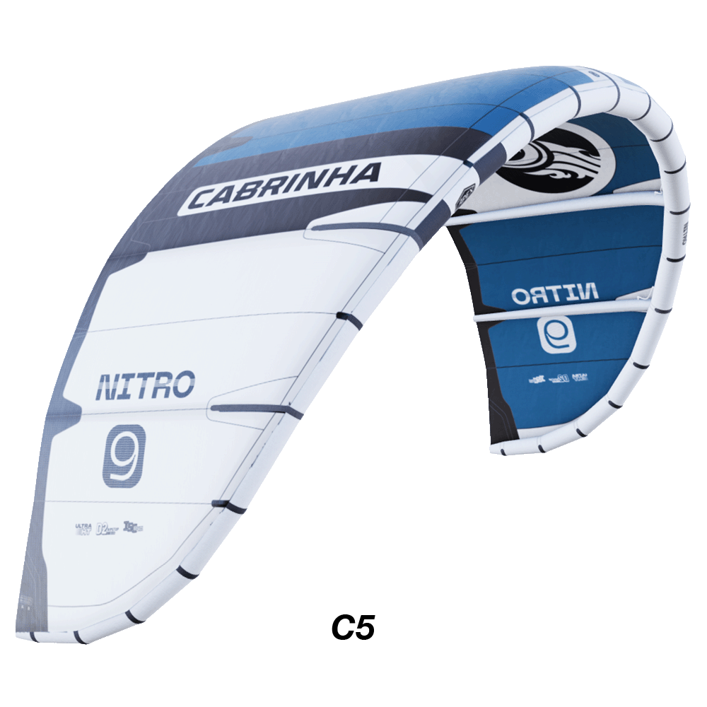The 2025 Nitro Big Air kite, now in its third generation, featuring Pure Form Panels and Teijin D2 material for enhanced performance. Refined profiles improve canopy support during extreme tricks, while the new 7-point Apex bridle provides stability, feedback, and confidence for riders pushing their limits.