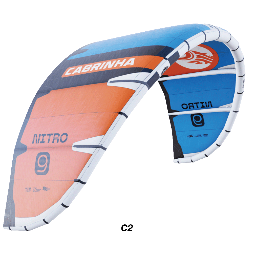The 2025 Nitro Big Air kite, now in its third generation, featuring Pure Form Panels and Teijin D2 material for enhanced performance. Refined profiles improve canopy support during extreme tricks, while the new 7-point Apex bridle provides stability, feedback, and confidence for riders pushing their limits.