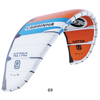 The 2025 Nitro Big Air kite, now in its third generation, featuring Pure Form Panels and Teijin D2 material for enhanced performance. Refined profiles improve canopy support during extreme tricks, while the new 7-point Apex bridle provides stability, feedback, and confidence for riders pushing their limits.