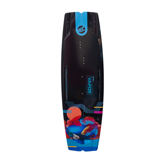 Cabrinha Vapor Apex Big Air kiteboard with full carbon construction designed for explosive pop, fast response, and precise control in high wind performance riding.